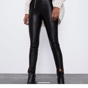 Faux leather pants